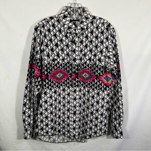 Vintage Wrangler Western Wear Shirt Long Sleeve Men’s 15.5-35 With Aztec